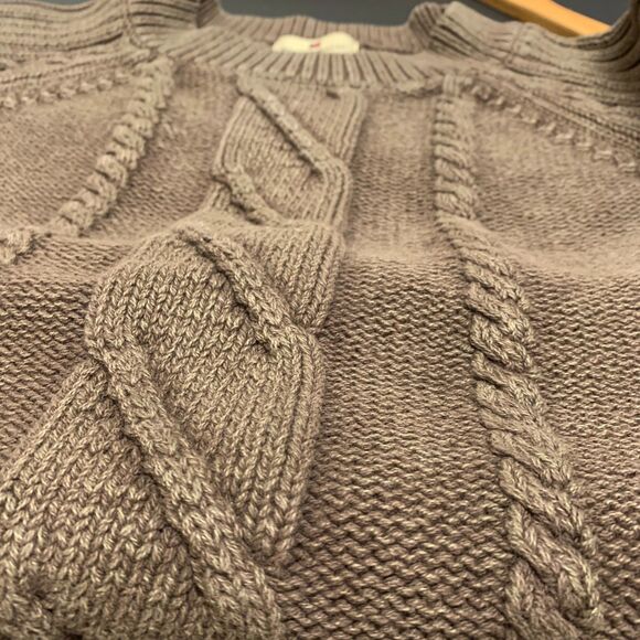 Woolrich Womens Fisherman Cable‎ Knit Sweater Chocolate Brown Large - Picture 5 of 11